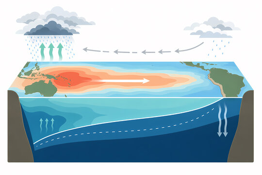 El Nino ocean atmosphere circulation illustration