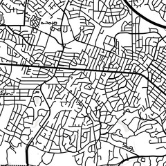 Fototapeta premium Symbol Map of the City Tuckahoe (Virginia, USA) showing the city center with a simple road network of black lines