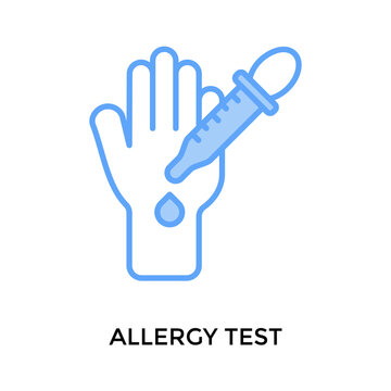 Allergy Test Icon Lineal Blue Style. Vector Illustration For Graphic Design