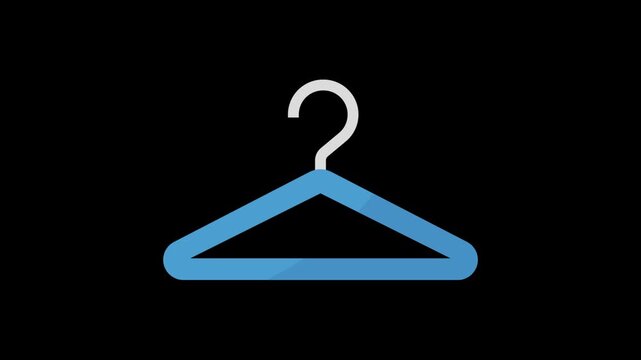 2D flat animation of a clothes hanger, symbolising fashion, retail, and wardrobe management.
