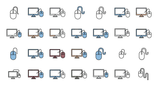 Computer security icons with locks.
