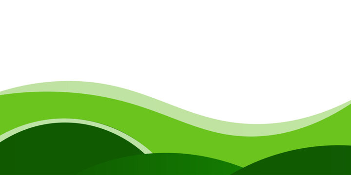 Abstract green eco wave background. Modern wavy banner template with copy space for organic design.