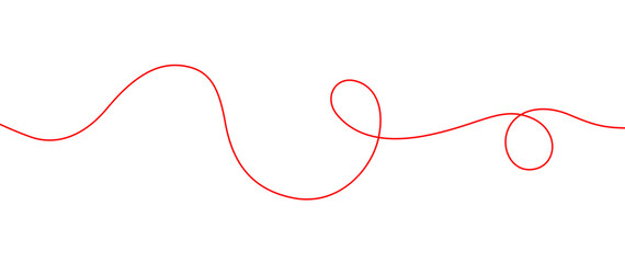 Abstract red wavy line ribbon squiggle vector illustration © Top Stock 4YOU
