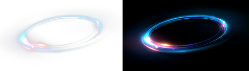 Shimmering spiral png with radiant light flow, dynamic neon movement and abstract energy design. © bodia