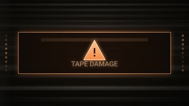 Digital Warning Screen Displaying Tape Damage Error Message