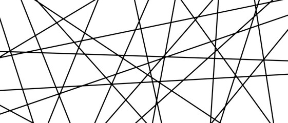 Straight random chaotic geometric lines form striking abstract vector pattern with irregular angles chaotic arrangement create bold monochrome texture creative contemporary illustration background. © Konstantin