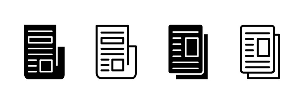 Newspaper icon symbol for apps and websites. news paper sign and symbol