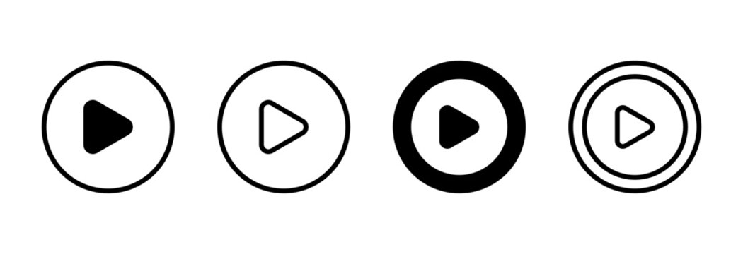 Play icon symbol for apps and websites. Play button sign and symbol