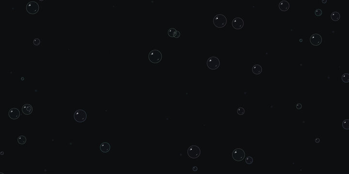 Bubbles floating in dark space background Vector, illustration