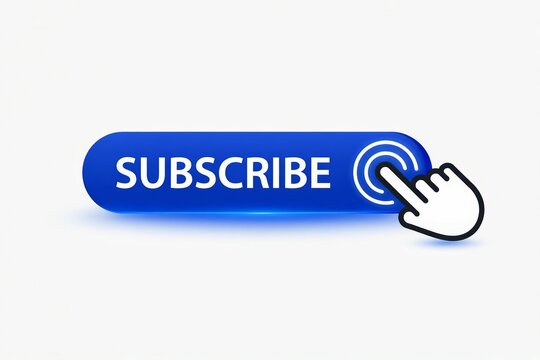 Modern subscribe button with click animation and hand cursor