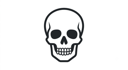 Obraz premium Minimalist black and white human skull icon logo vector isolated on white background