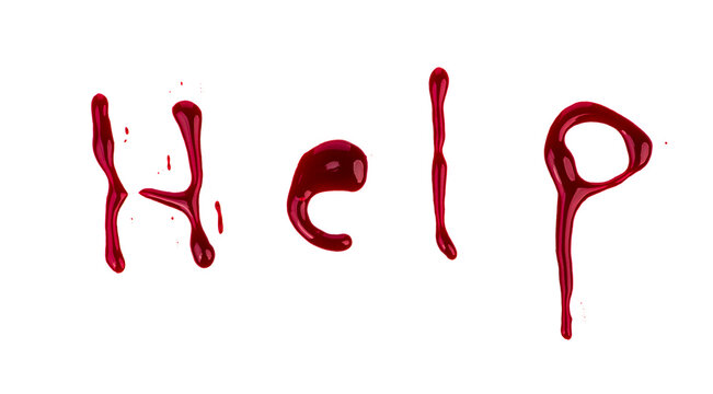 Blood Drip 'Help' Text Effect Alphabet