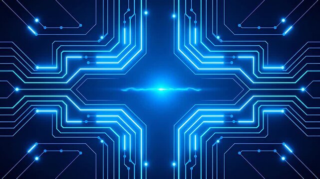 Blue glowing circuit board design