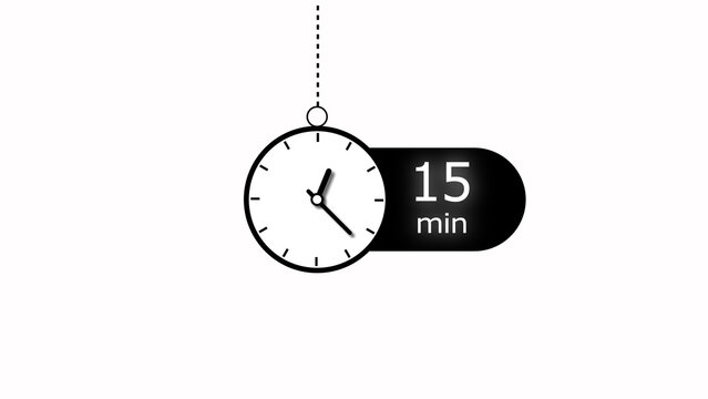 Abstract clock icon illustration. arrow Clock icon Digital and analog clock 15 minutes isolated on black background. and creating a stunning illustration.4k illustration