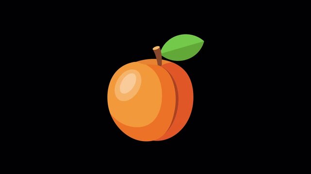 Organic fresh apricot fruit icon floating on transparent alpha channel