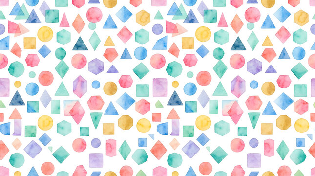 Abstract watercolor geometric shapes seamless pattern with watercolor geometric seamless background abstract colorful illustration wallpaper wrapping creative triangle decoration artistic