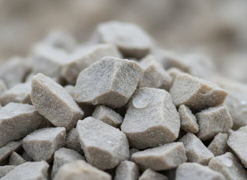 Close-up of Gray Gravel Stones Piled Together with Soft Focus Background