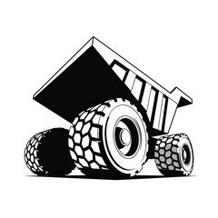 Heavy Duty Mining Dump Truck Vector Illustration - Industrial Haul Truck Graphic for Construction and Mining Industry © Mas