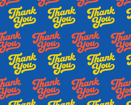 Vibrant and colorful Thank You seamless repeat pattern