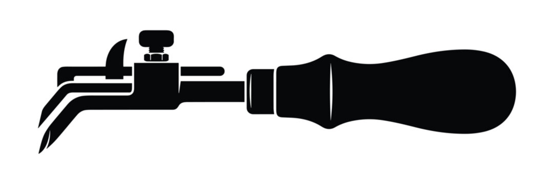 Grooving tool for leather craftsmanship isolated silhouette for woodworking and hobbyist.