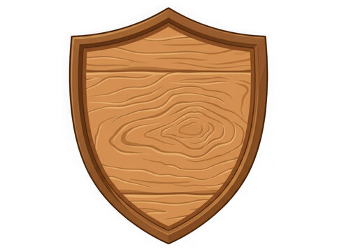 Pixel art wooden shield icon for fantasy game inventory and character