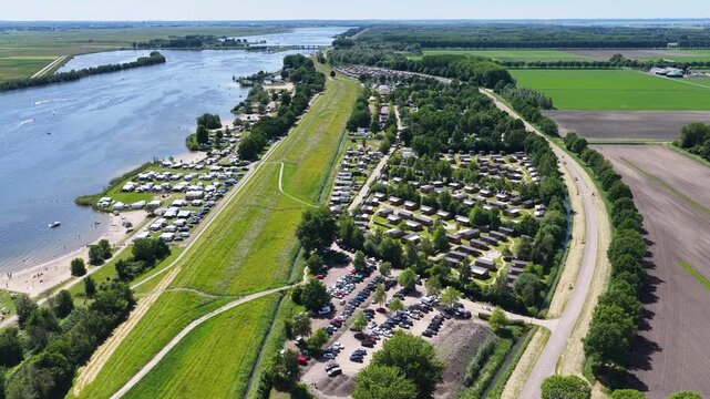 Aerial of a possible location for a barracks in Zeewolde, Flevoland. The site is mentioned as a possible location for a new Defence barracks for the Dutch Armed Forces.