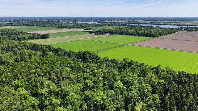 Aerial of a possible location for a barracks in Zeewolde, Flevoland. The site is mentioned as a possible location for a new Defence barracks for the Dutch Armed Forces.
