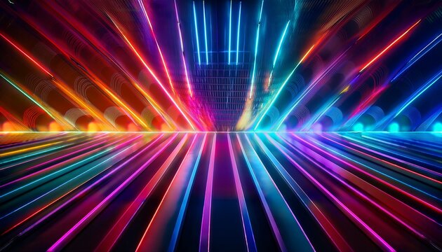 vibrant neon disco club background with glowing lights and colorful patterns colorful neon disco club background vibrant