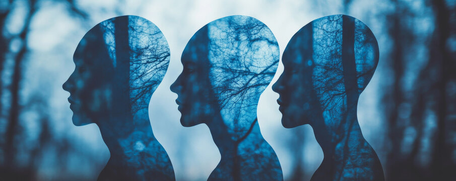 Conceptual Portrait Representing Identity and Mental Health