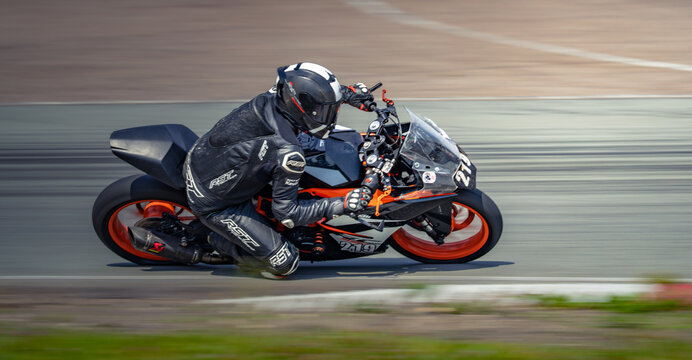 Regular training in Riga, Latvia, Bikernieki on 12-05-2026  Motorcyclist Riding on a Race Track