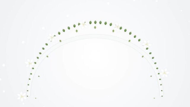 Abstract Archway of Dots on White Background.