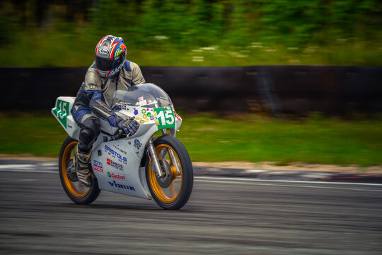 Regular training in Riga, Latvia, Bikernieki on 12-05-2026  Motorcycle racer on a race track