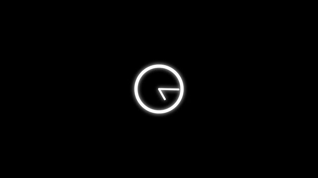 clean and modern clock icon animation representing time, flat icon clock animation on white background