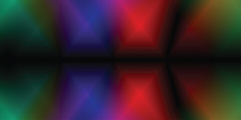 Obraz premium Abstract neon gradient background with vibrant light flares. Colorful soft focus geometric pattern. Dark futuristic backdrop for digital wallpaper.