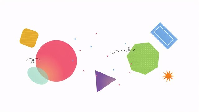 Abstract geometric shapes with gradient and texture on white background
