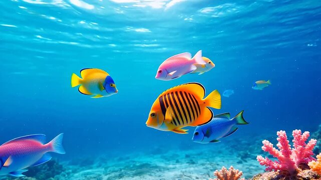 Colorful fish in underwater scene