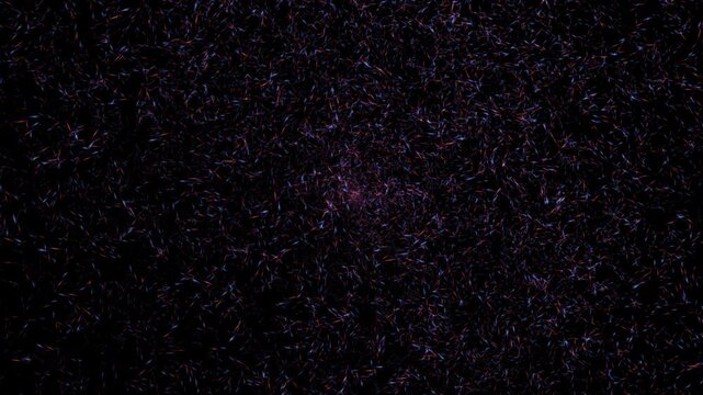 Loop flickering red blue stars particles animation motion on black abstract Background. Gold blue stars particle on black background motion titles cinematic