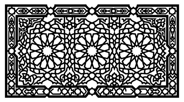 Islamic Geometric Star Pattern for Laser Cut Decorative Panel Vector