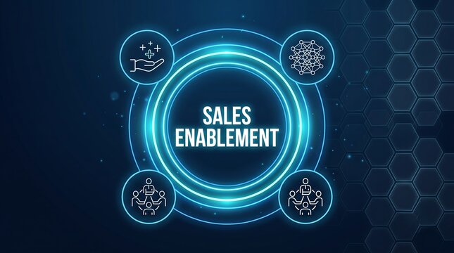 sales enablement tech concept.The process of equipping sales teams with the tools, resources. new