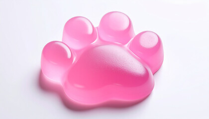 Obraz premium Ultra Photorealistic Paw Print Icon Soft Squishy Silicone Tactile Jelly-Like Material 3D