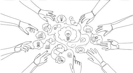 Fototapeta premium Teamwork Brainstorming Idea Generation Collaboration Concept