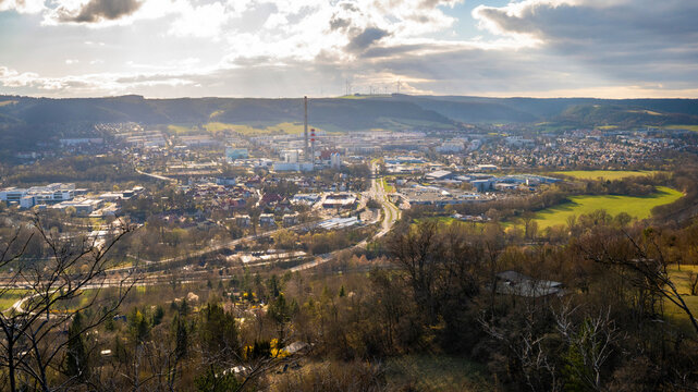 Industrial Valley Cityscape From Above