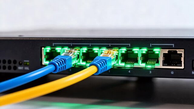 Network switch with connected cables