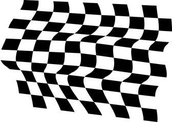 Obraz premium Groovy Distorted Funky Cool Aesthetics Check Checkerboard Element Design Decor