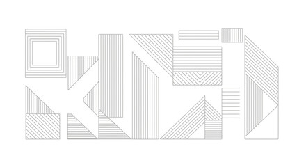 Fototapeta premium Abstract line art geometric shapes and patterns composition.
