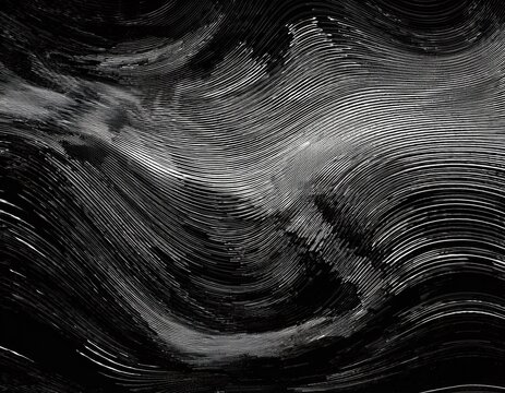glitch noise texture abstract distorted lines with heavy digital grain monochrome signal interference pattern background