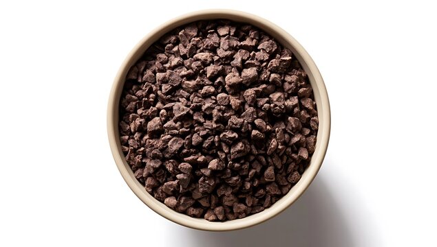 Top View of a Bowl Filled with Roasted Coffee Beans.