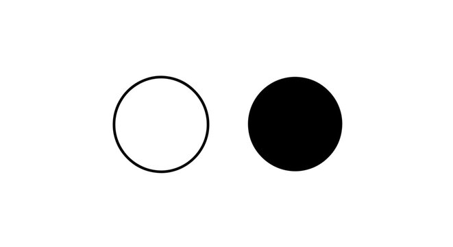 Circle shape icon set outline and solid design with geometry, abstract