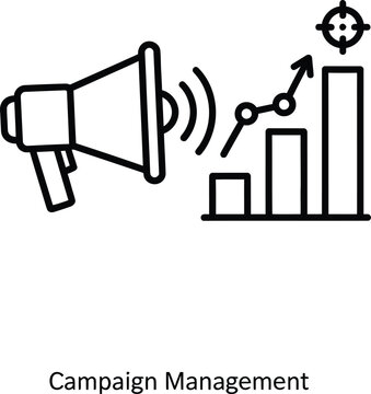 Marketing campaign management icon with megaphone and growing bar chart statistics campaign management marketing megaphone advertising