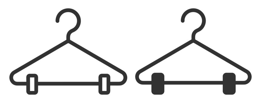 clothes hangers with clips icon set vector illustration on transparent background